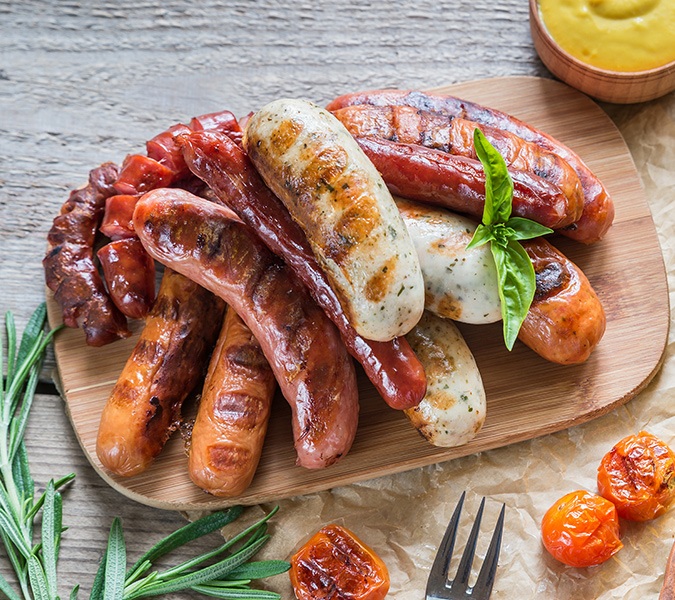 Serving various types of grilled sausages, photo by Gourmet Food Store